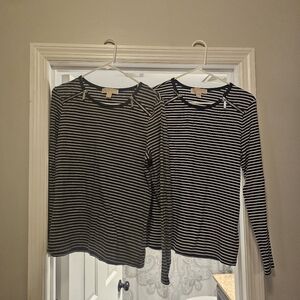 striped with zippers long sleeve tshirt bundle